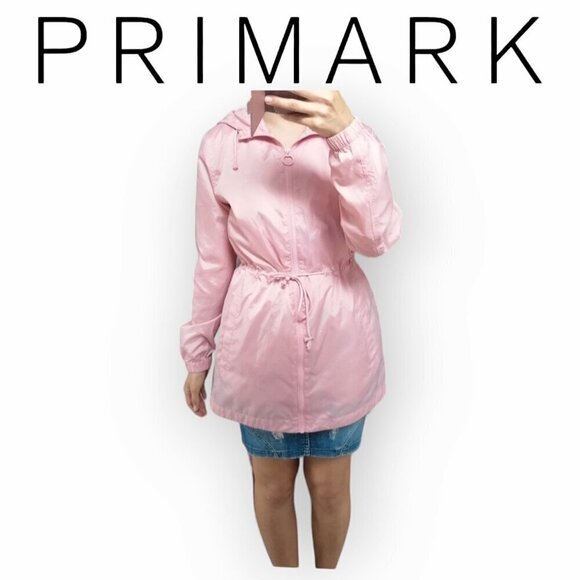Primark Pink Hooded Packable Travel Raincoat Size S - Picture 1 of 8